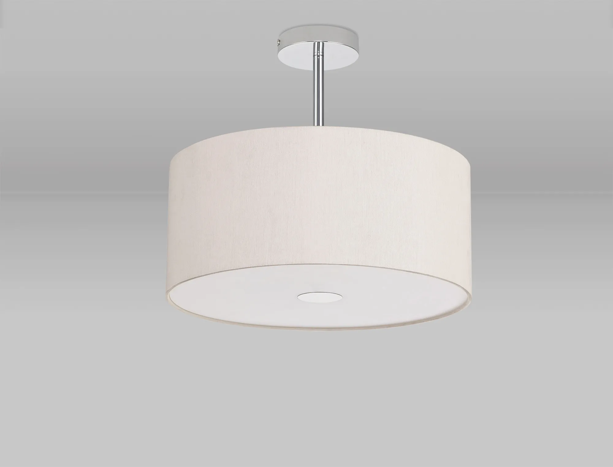 Baymont 40cm Semi Flush 3 Light Polished Chrome, Nude Beige/Moonlight, Frosted Diffuser DK0320  Deco Baymont CH NU